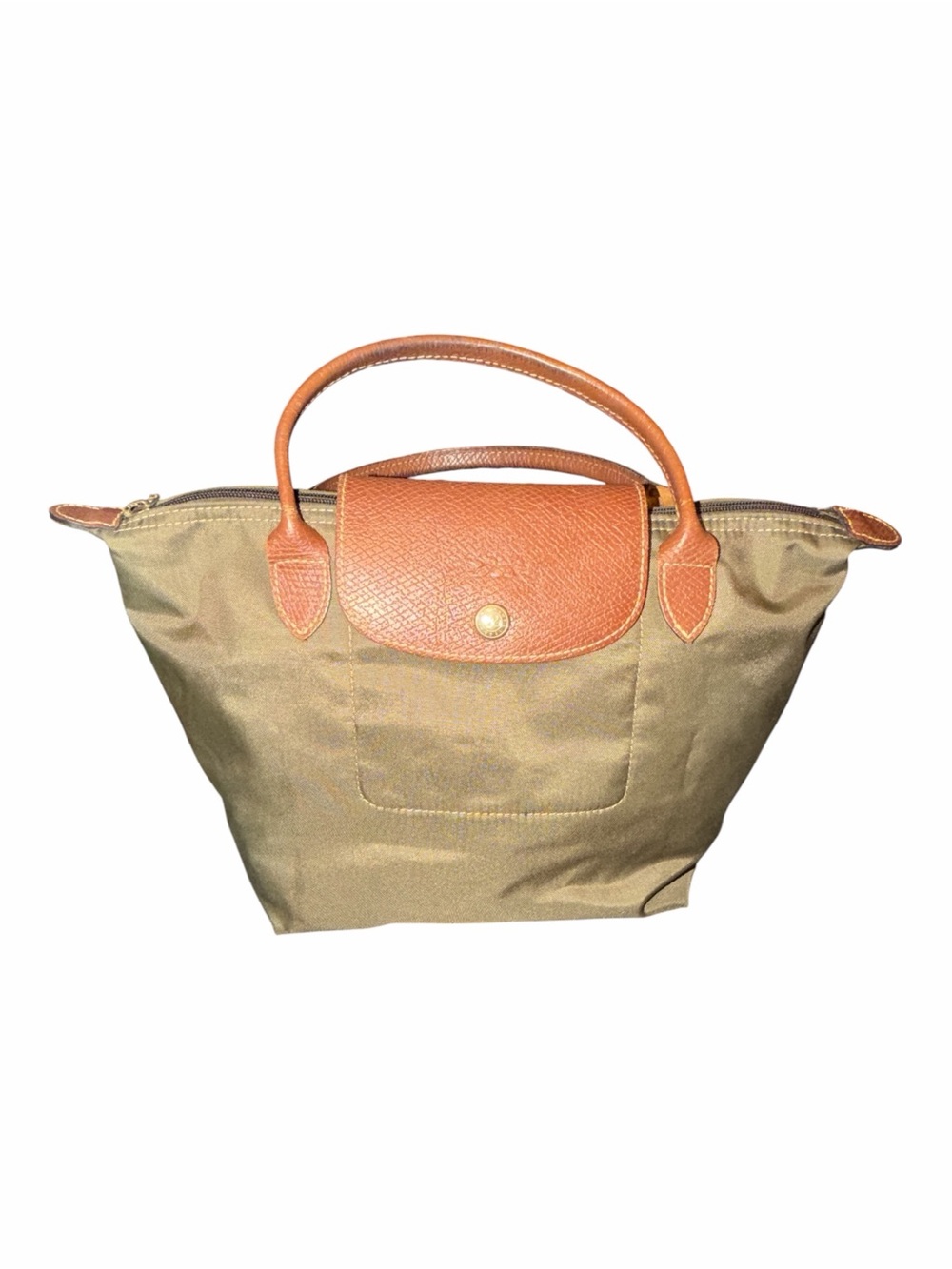 Longchamp Le Pliage Small Top Handle Bag - Olive / Khaki Green - Picture 1 of 5